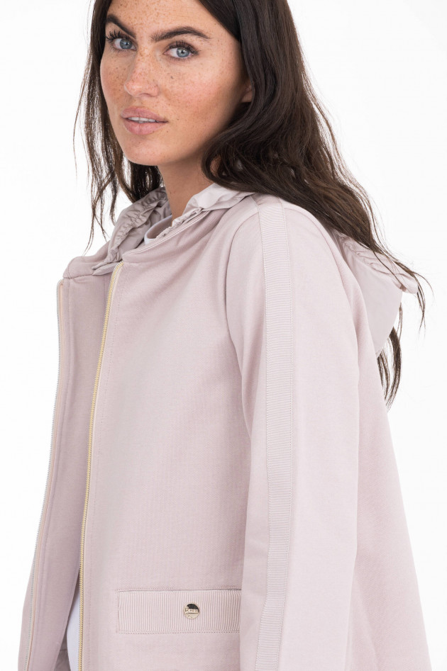 Herno Sweatjacke mit Kapuze in Pastell-Rosa