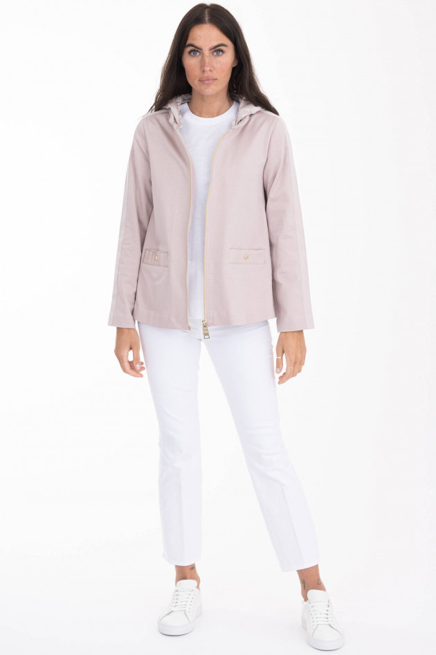 Herno Sweatjacke mit Kapuze in Pastell-Rosa