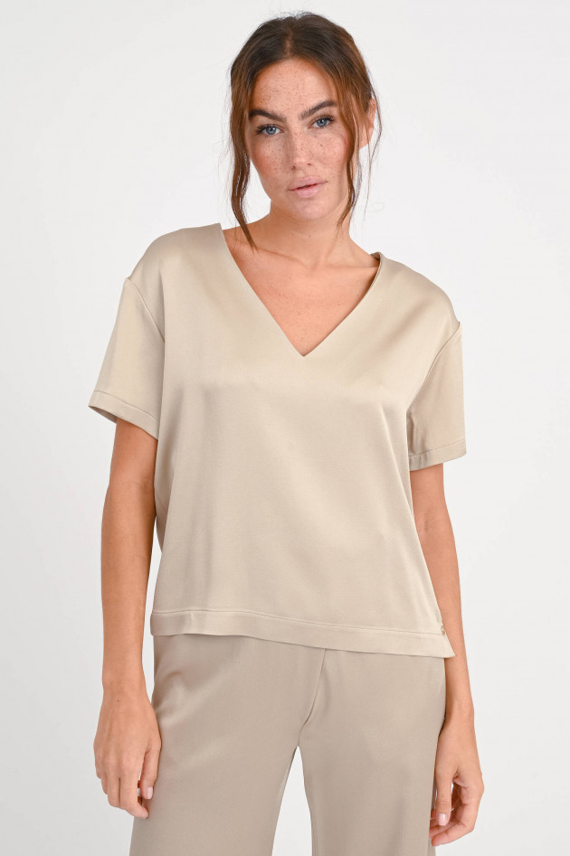 Herno Bluse mit V-Ausschnitt in Champagne