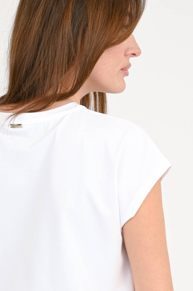 Herno Baumwollshirt mit Herno-Glitzersteinen in Weiß