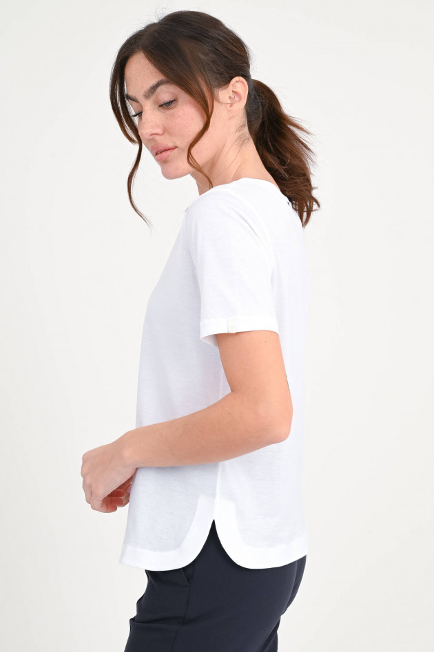 Herno T-Shirt mit abgerundetem Saum in Bianco