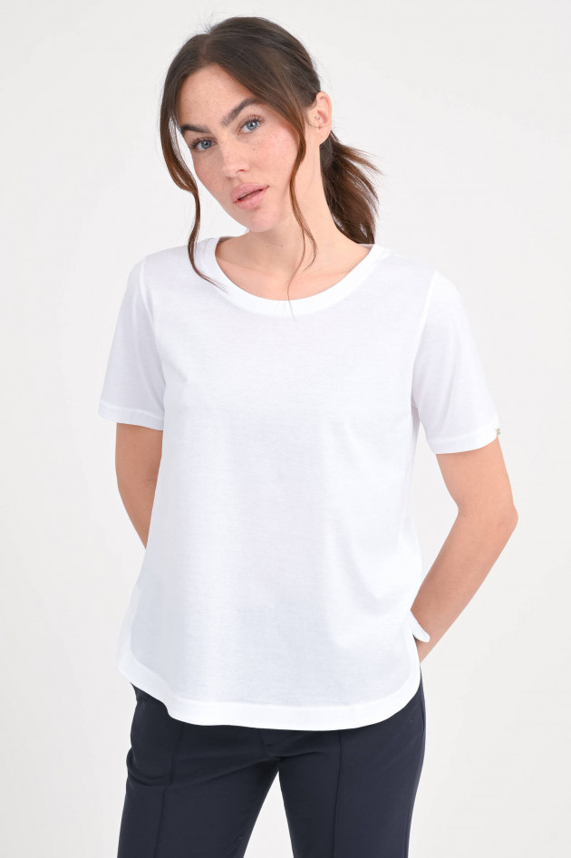 Herno T-Shirt mit abgerundetem Saum in Bianco