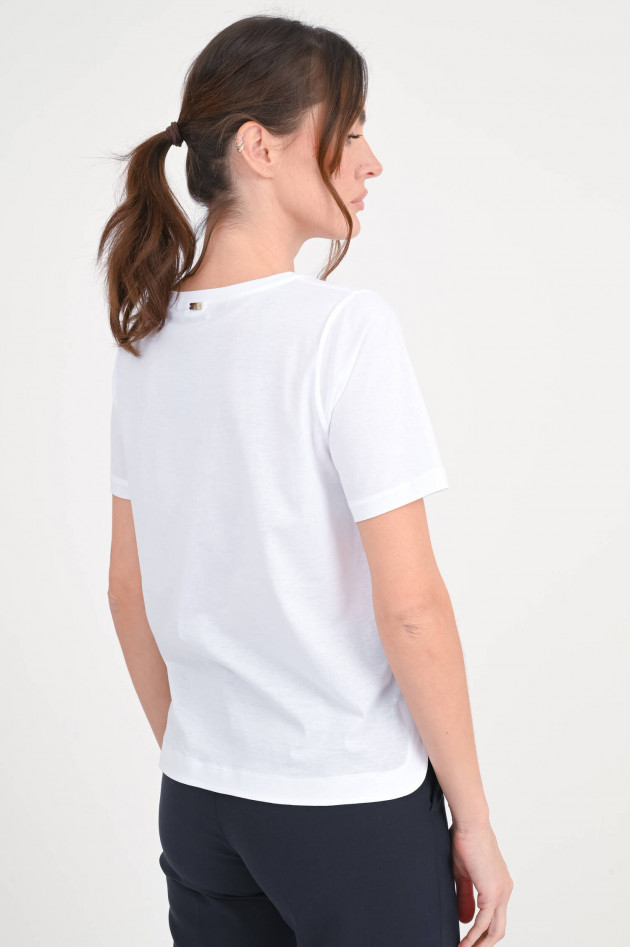 Herno T-Shirt mit abgerundetem Saum in Bianco