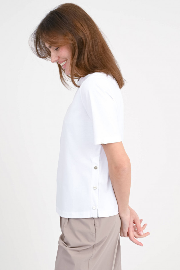 Herno T-Shirt mit Knopfleiste in Weiß