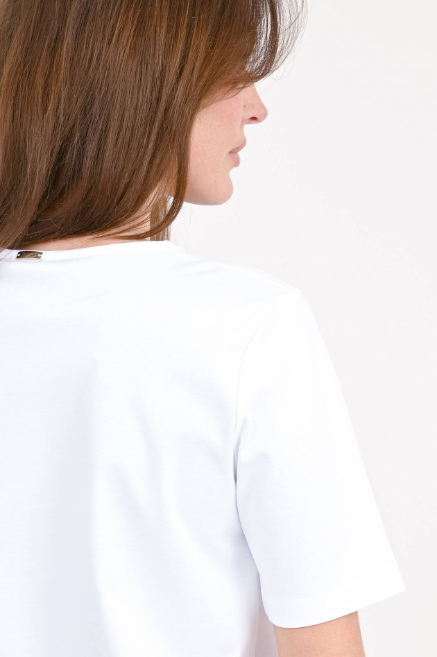 Herno T-Shirt mit Knopfleiste in Weiß