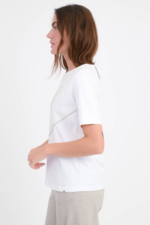 Herno Shirt mit abtrakten Stickerein in Weiß