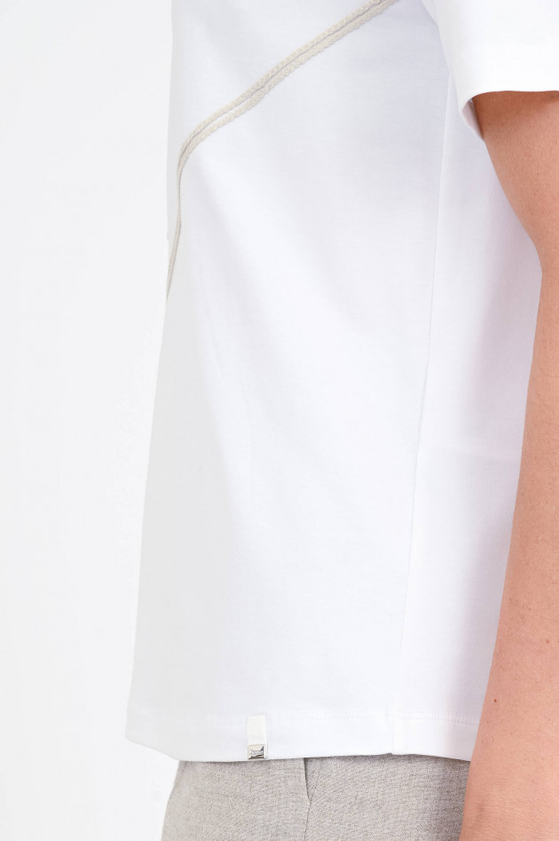 Herno Shirt mit abtrakten Stickerein in Weiß