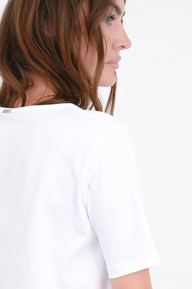 Herno Shirt mit abtrakten Stickerein in Weiß