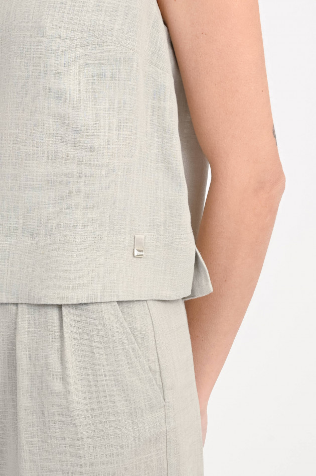 Herno Leinen-Viskose-Top in Strandbeige