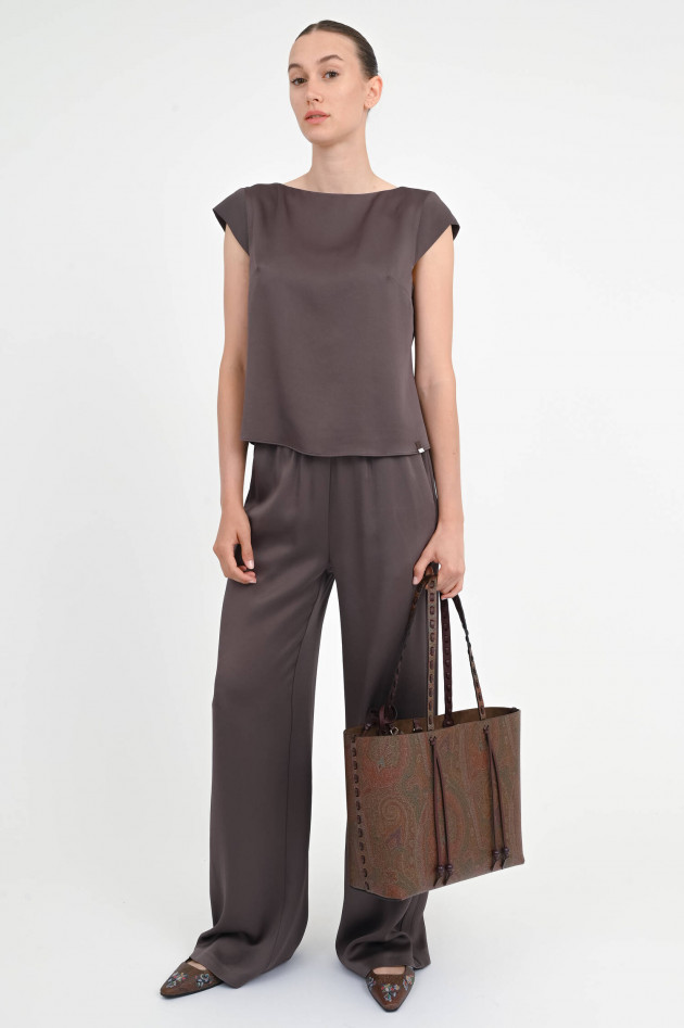 Herno Oberteil in Satin-Optik in Chocolate