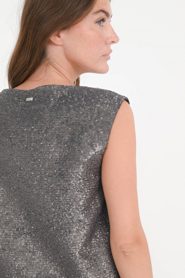 Herno Blusentop mit Allover Pailetten in Ferro