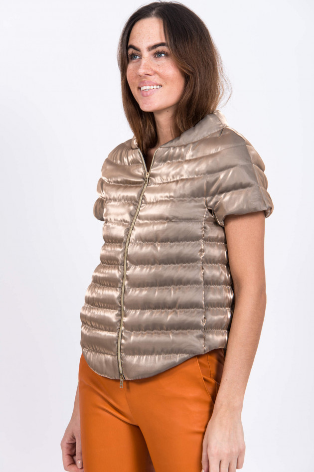 Herno Leichtdaunenjacke in Metallic Braun/Gold