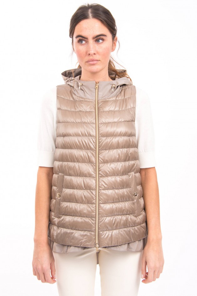 Herno Daunengilet mit Schößchen in Taupe