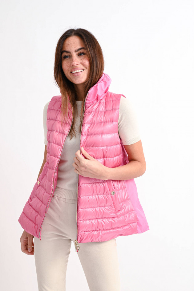 Herno Leichtdaunengilet mit Taft-Einsatz in Pink