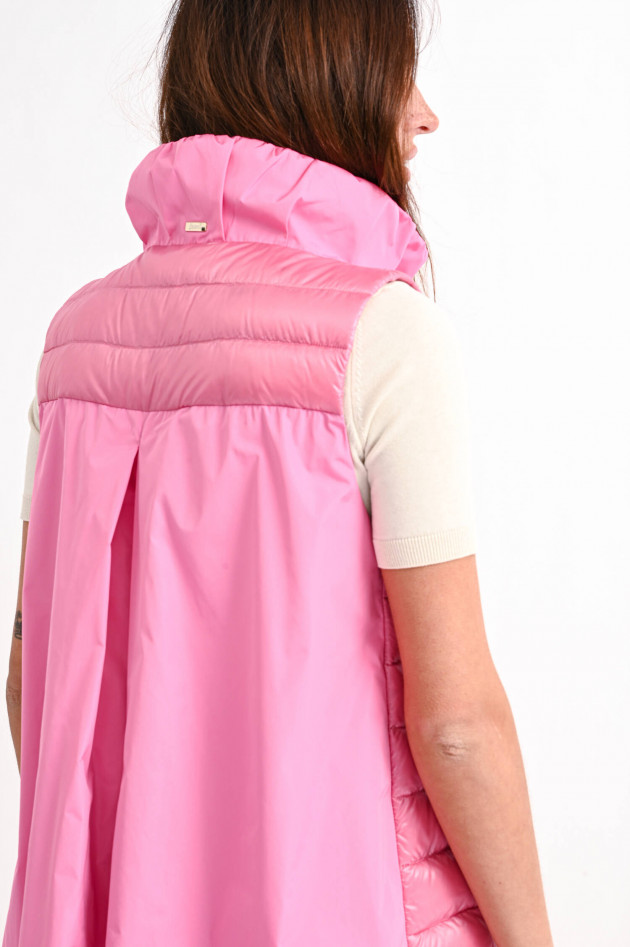 Herno Leichtdaunengilet mit Taft-Einsatz in Pink