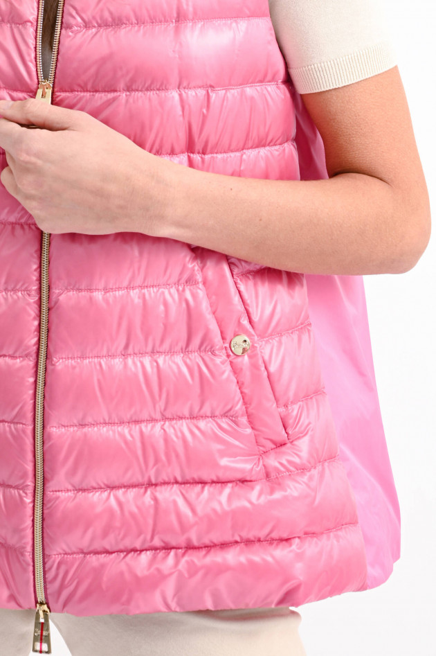 Herno Leichtdaunengilet mit Taft-Einsatz in Pink