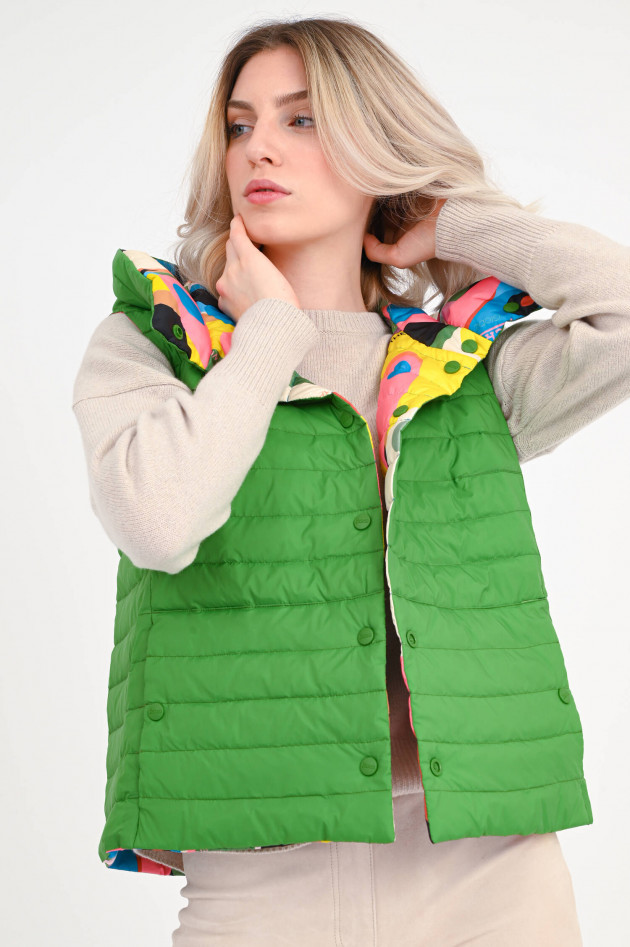 Herno Daunen Wende-Gilet in Grün/Multicolor