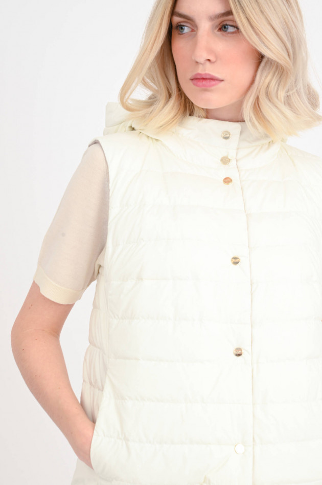 Herno Daunen-Wende-Gilet in Beige/Weiß