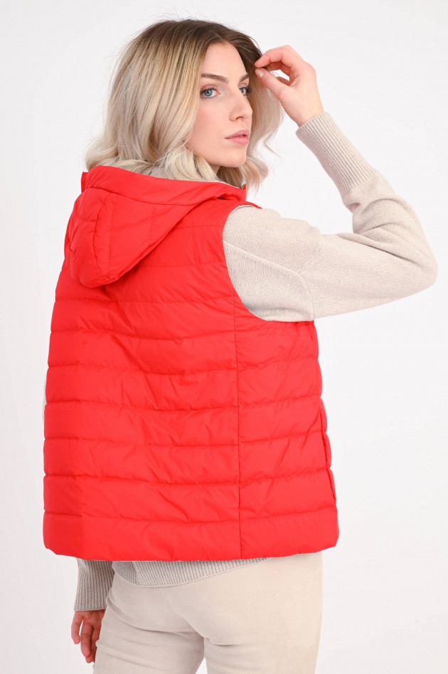 Herno Daunen-Wende-Gilet in Beige/Rot