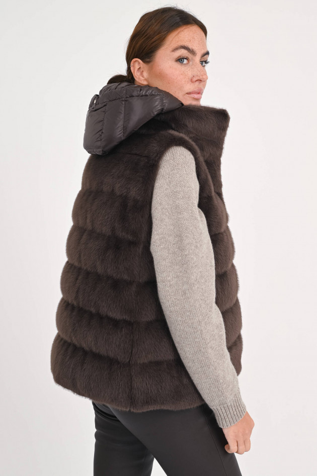 Herno Gilet aus Kunstfell in Braun