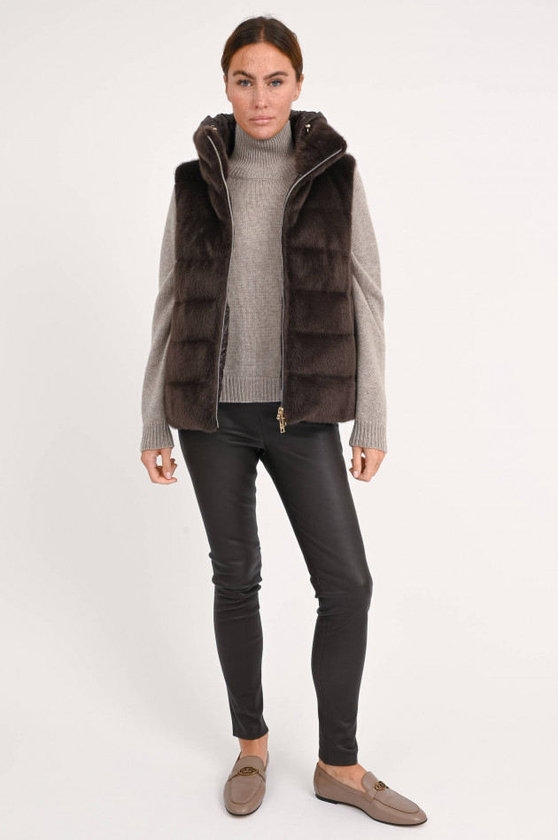 Herno Gilet aus Kunstfell in Braun