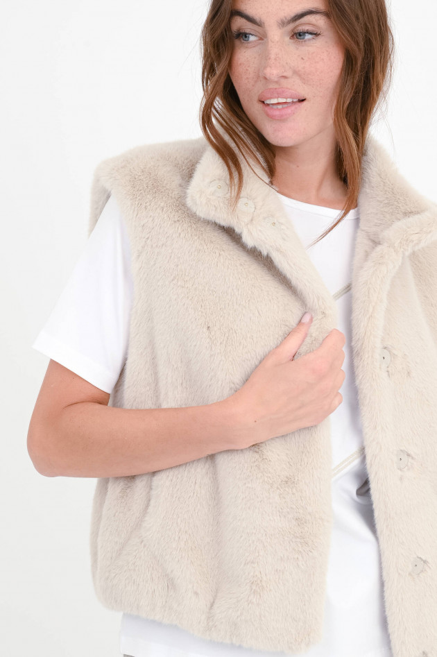 Herno Faux Fur Gilet mit Druckknöpfe in Chantilly