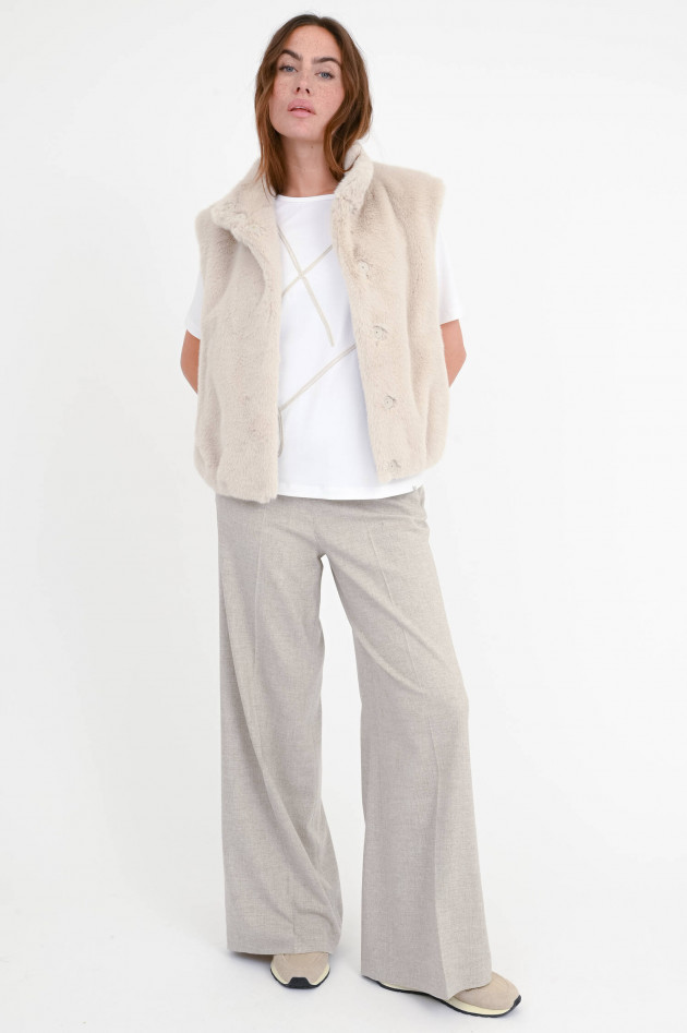 Herno Faux Fur Gilet mit Druckknöpfe in Chantilly