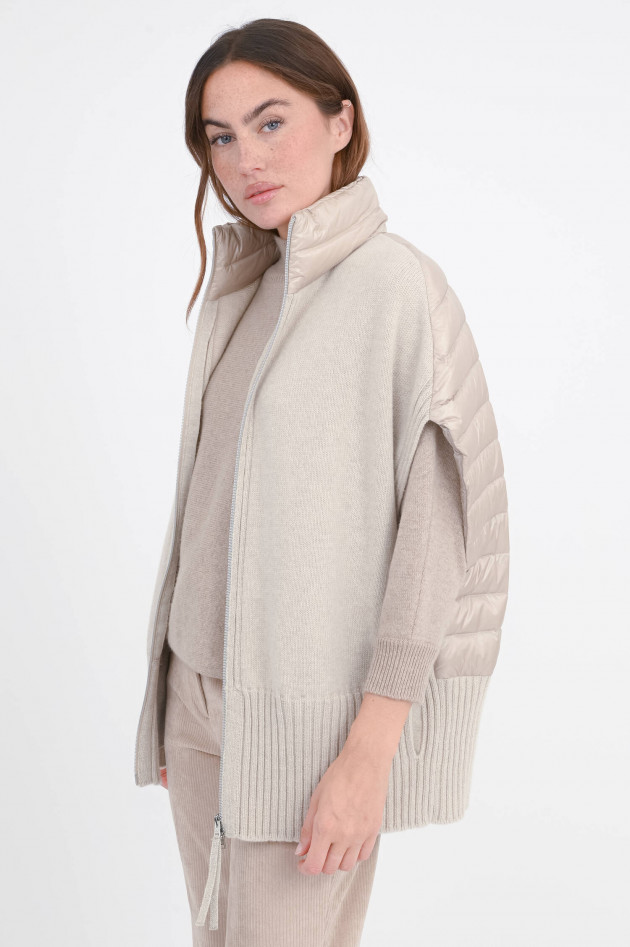 Herno Hybrid-Daunen-Gilet mit Woll-Einsatz