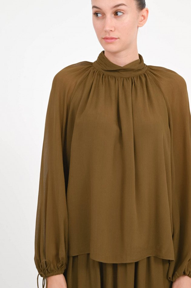herzen´S angelegenheit Viskose-Bluse mit Stehkragen in Teak