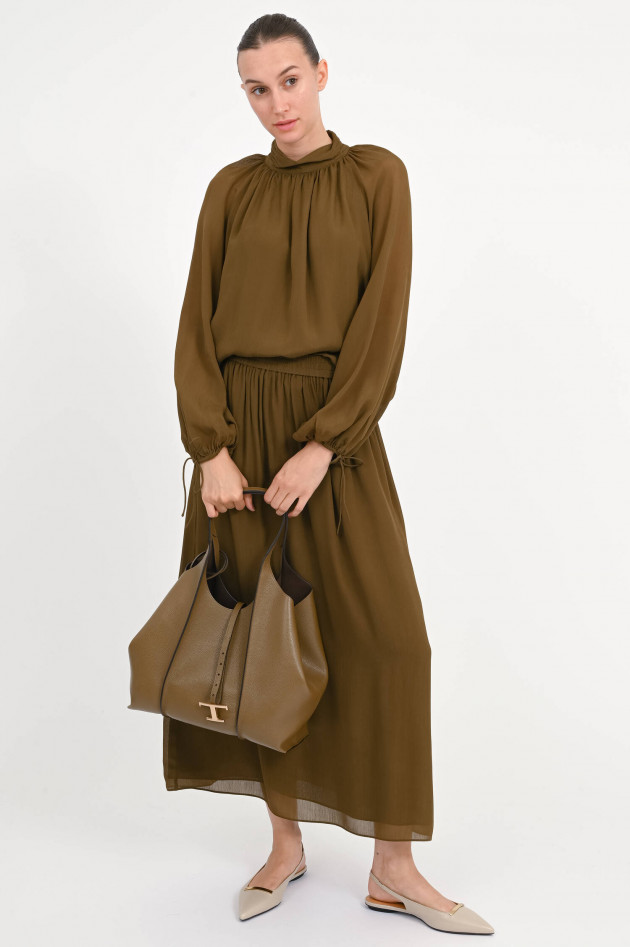 herzen´S angelegenheit Viskose-Bluse mit Stehkragen in Teak
