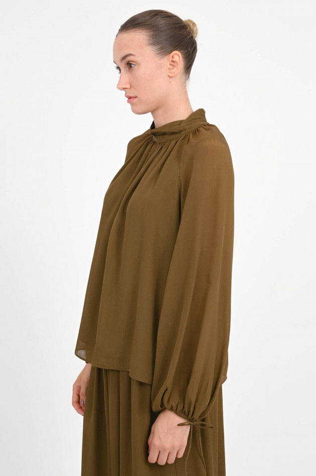herzen´S angelegenheit Viskose-Bluse mit Stehkragen in Teak