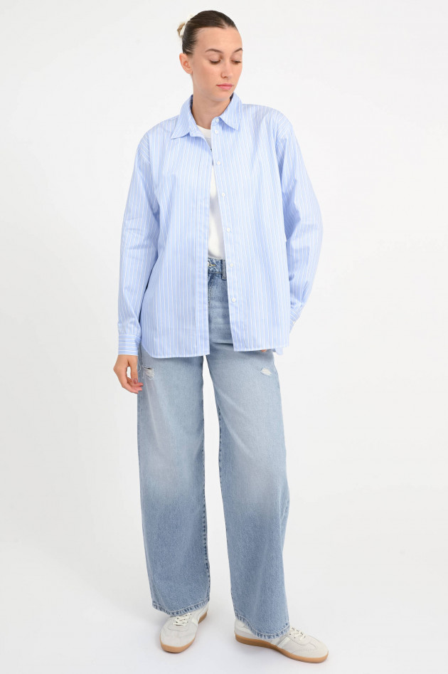 herzen´S angelegenheit Loose Fit Bluse in Hellblau/Weiß gestreift