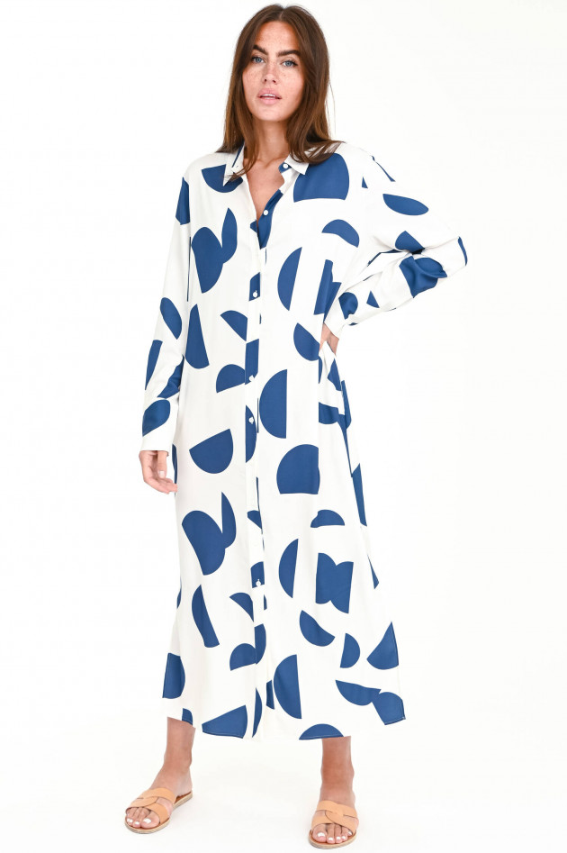 herzen´S angelegenheit Langes Blusenkleid in Weiß/Navy