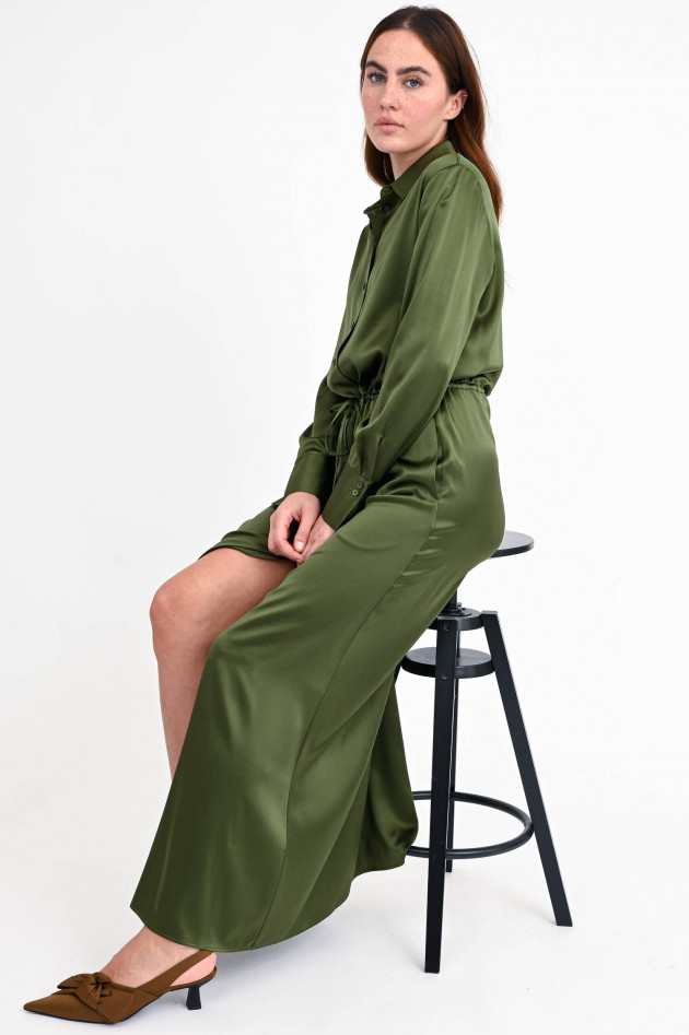herzen´S angelegenheit Maxi-Blusenkleid aus Seide in Oliv