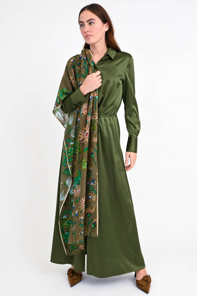 herzen´S angelegenheit Maxi-Blusenkleid aus Seide in Oliv