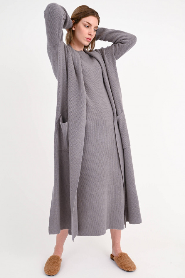 herzen´S angelegenheit Maxi-Strickkleid aus Wolle und Cashmere in Taupe