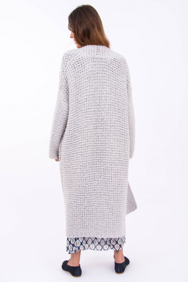 herzen´S angelegenheit Lange Strickjacke mit grobem Strick in Hellgrau