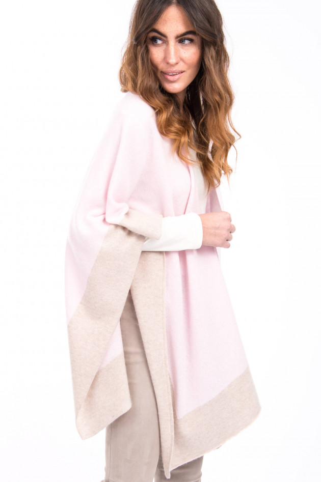 herzen´S angelegenheit Cape aus Woll-Kaschmir-Mix in Rosa/Beige