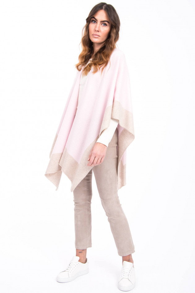 herzen´S angelegenheit Cape aus Woll-Kaschmir-Mix in Rosa/Beige