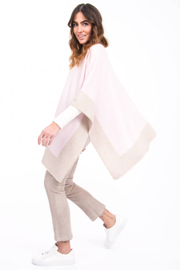 herzen´S angelegenheit Cape aus Woll-Kaschmir-Mix in Rosa/Beige