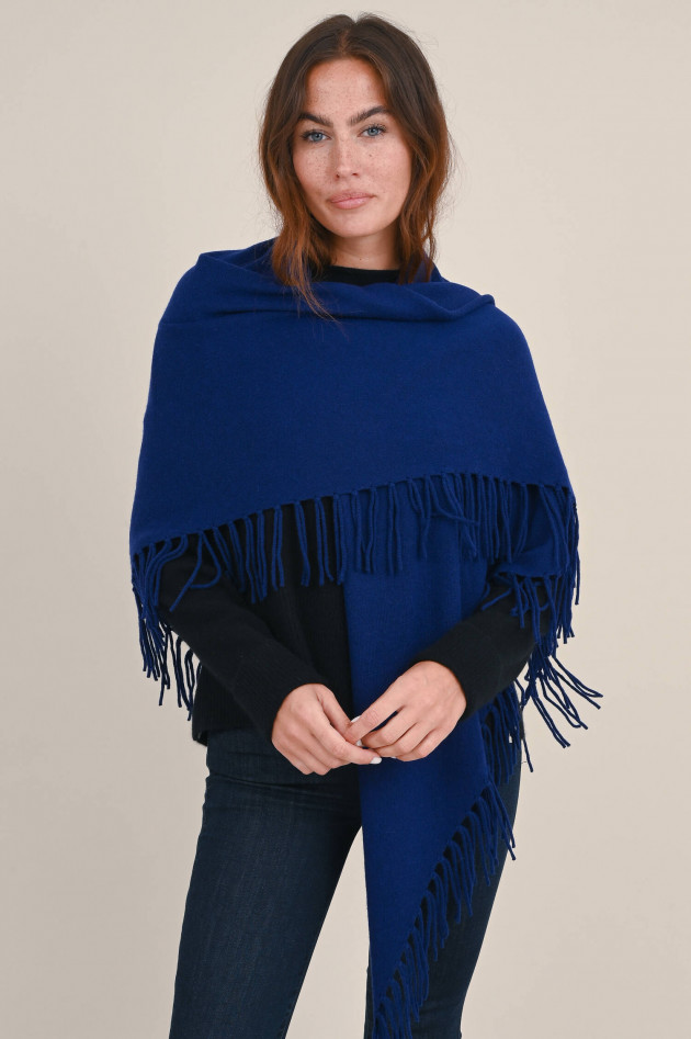 herzen´S angelegenheit Wolle/Cashmere Cape mit Fransen in Dunkelblau