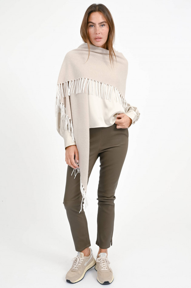 herzen´S angelegenheit Dreieckstuch mit Fransen in Beige/Weiß