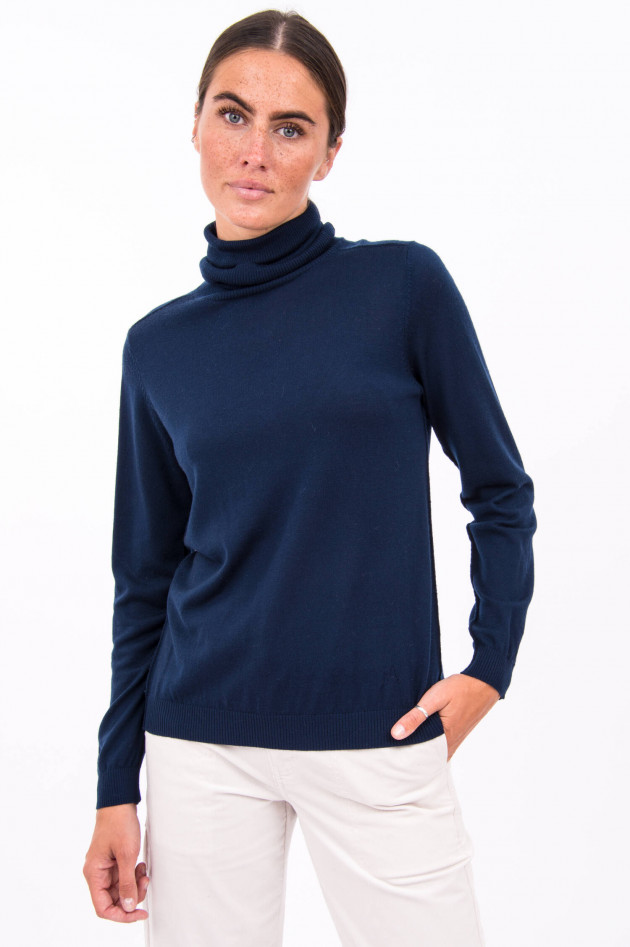 herzen´S angelegenheit Leichter Strickpullover mit Rollkragen in Navy