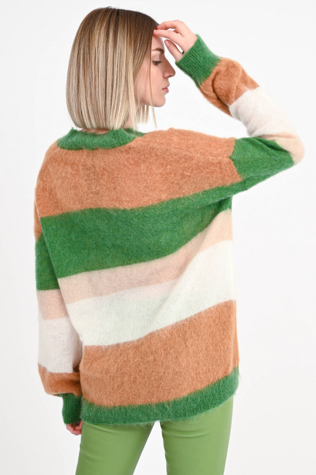 herzen´S angelegenheit Strickpullover mit Blocksteifen in Camel/Grün
