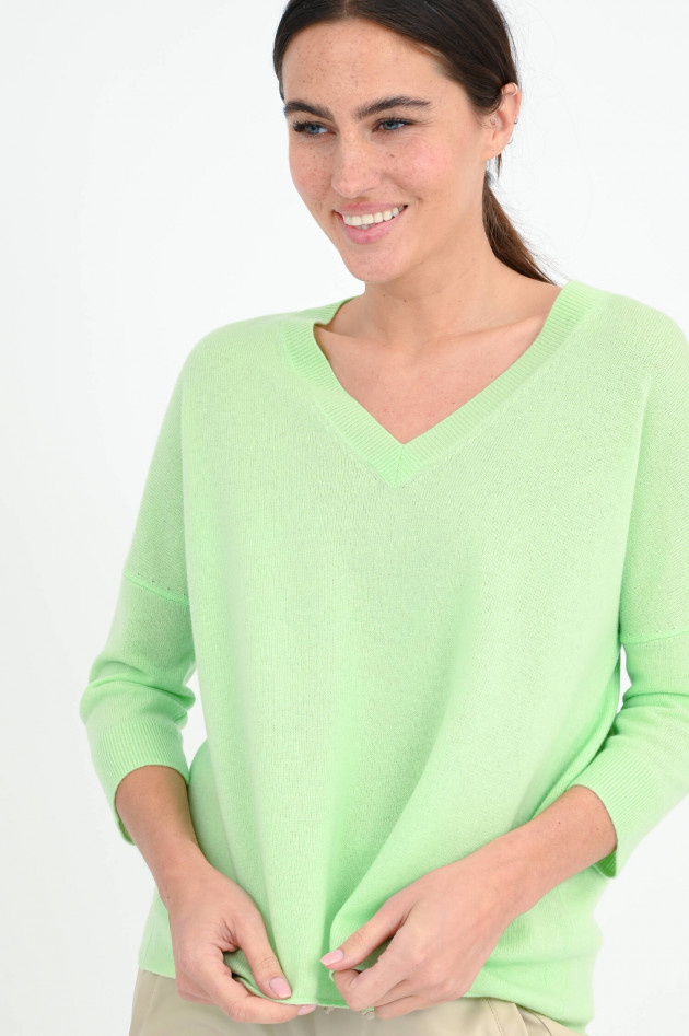 herzen´S angelegenheit Cashmere Pullover mit V-Neck in Mintgrün