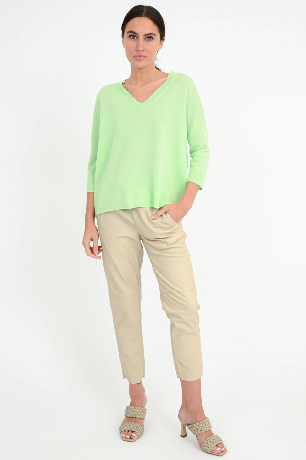 herzen´S angelegenheit Cashmere Pullover mit V-Neck in Mintgrün