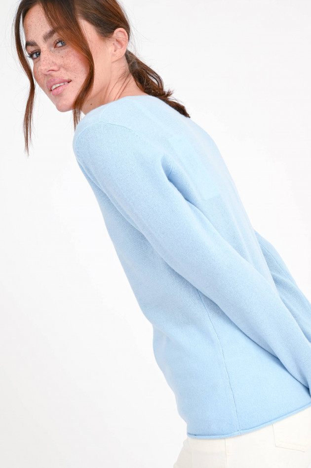 herzen´S angelegenheit Cashmere-Pullover mit V-Ausschnitt in Hellblau