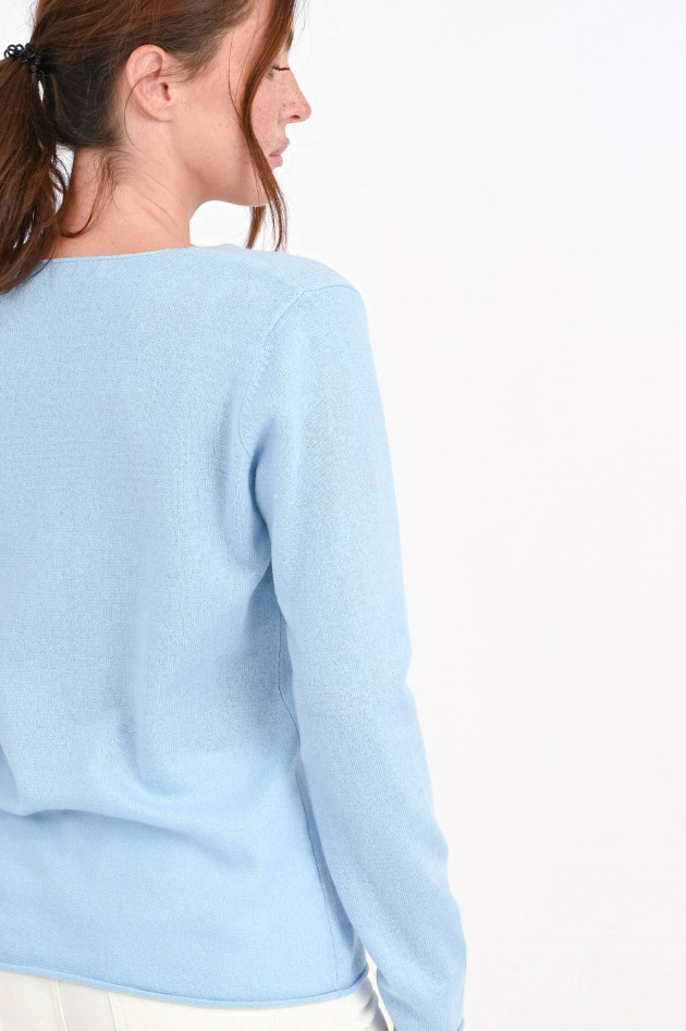 herzen´S angelegenheit Cashmere-Pullover mit V-Ausschnitt in Hellblau