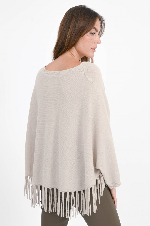 herzen´S angelegenheit Poncho/Pullover mit Fransenkante in Hellbeige