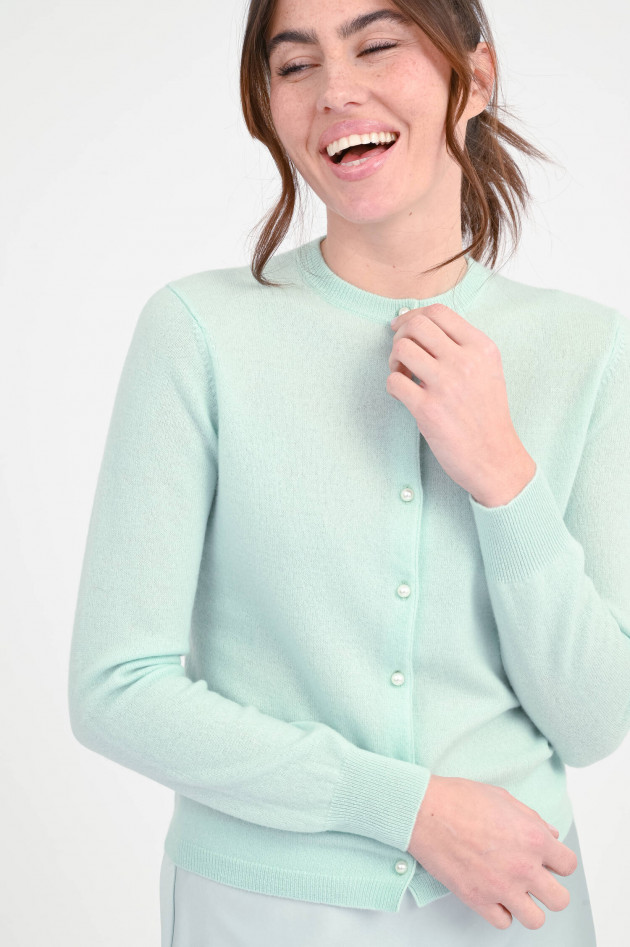 herzen´S angelegenheit Cashmere-Cardigan mit Perlen in Mint